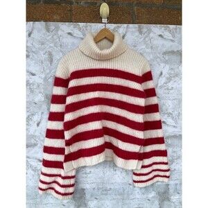 BAUM UND PFERDGARTEN Chikita Striped Wool-alpaca Blend Turtleneck Sweater small